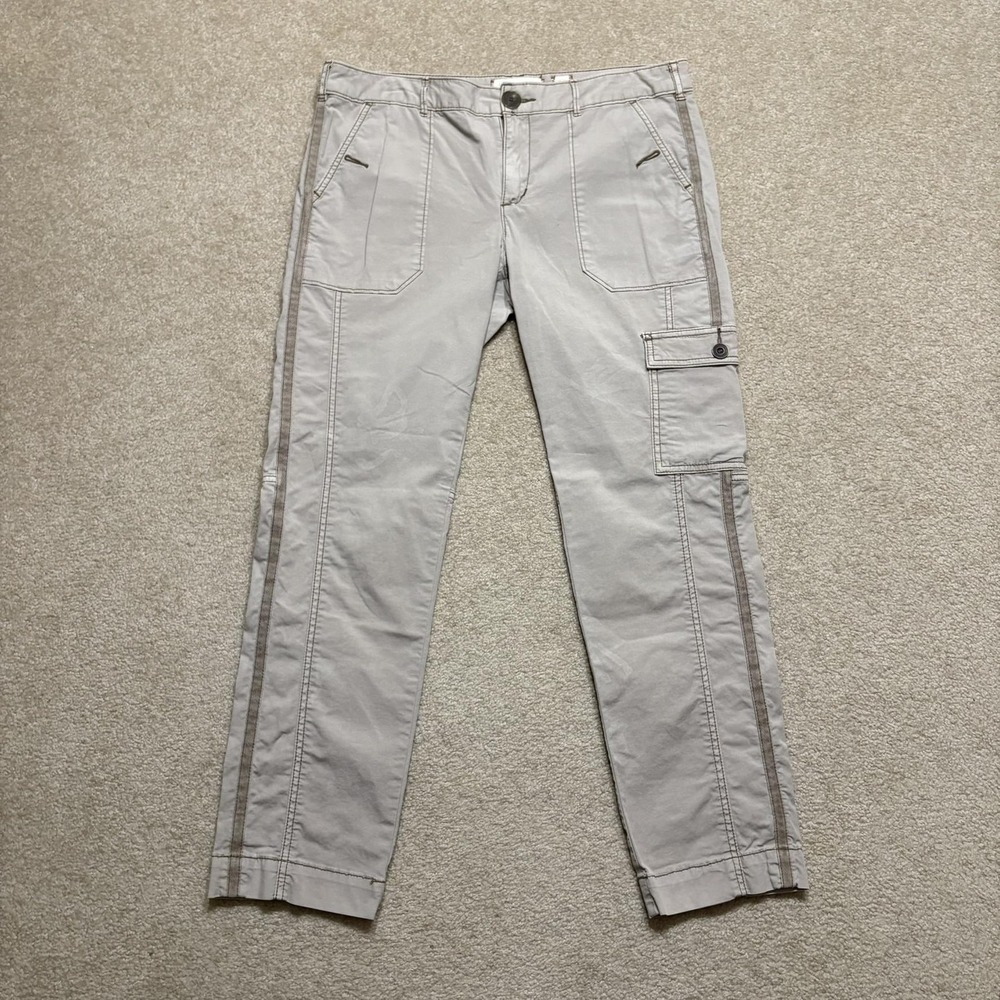 Hei Hei Cargo Pants Womens 6 Gray Twill Straight Leg Utility Pockets Stretch